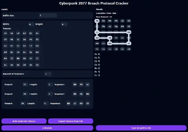 Breach Protocol Solver