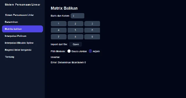 Linear Equation System Matrix