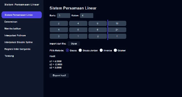 Linear Equation System Matrix